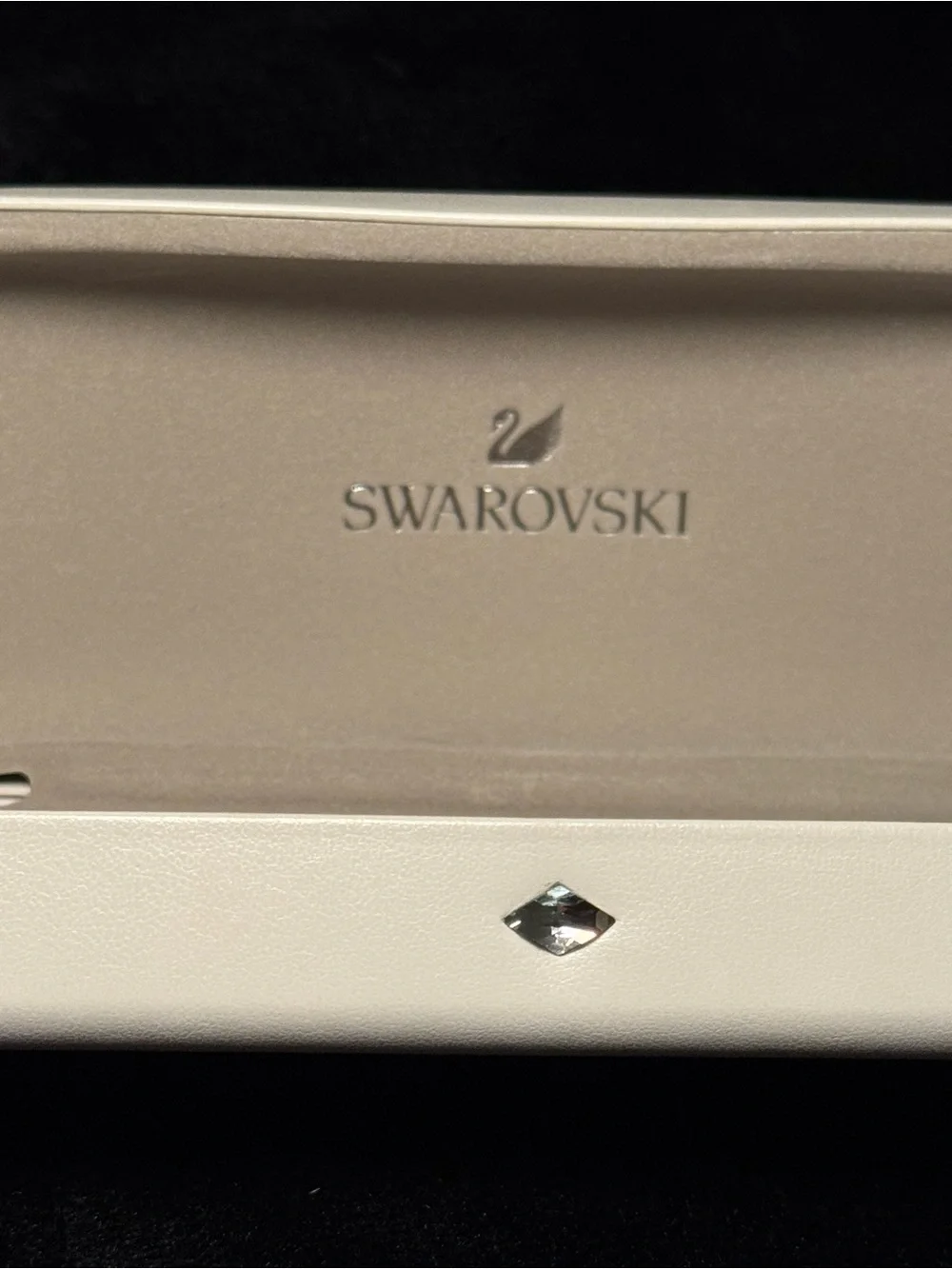 Swarovski Ivory White Glasses Case with Swan Logo